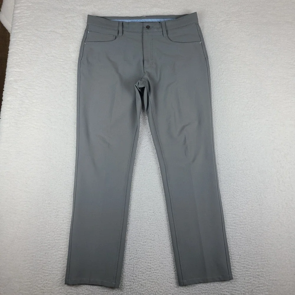 Foot Joy Pants Mens 35x31 Gray Straight Leg Performance‎ Tech Golf HEMMED